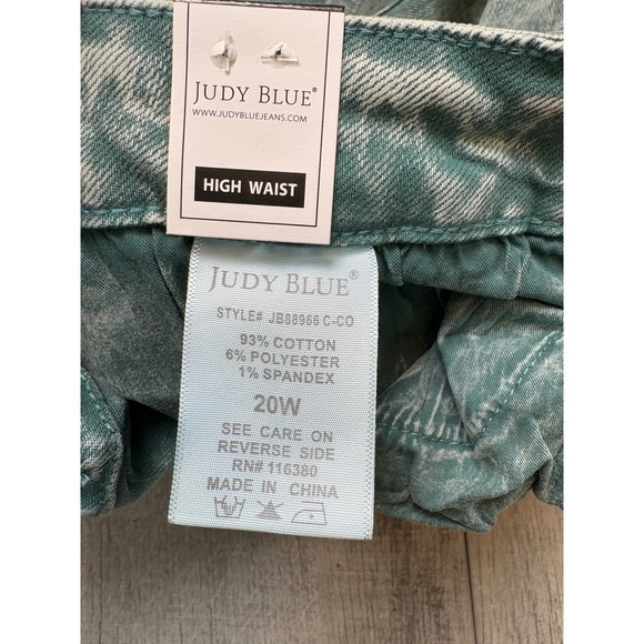 Judy Blue‎ Women's Sea Green High Rise Raw Hem Dad Jeans NWT Size 20W - Picture 12 of 16